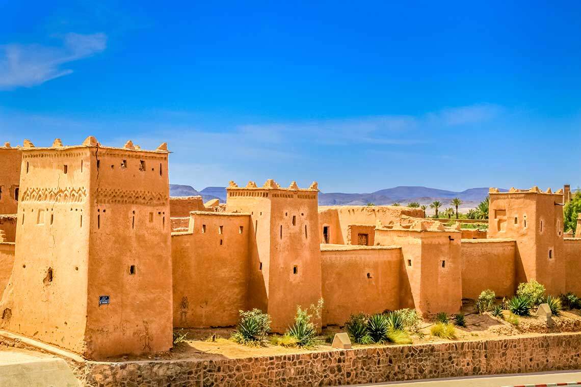 Kasbah yang luar biasa - kubu arab tradisional lama Di bandar Ouarzazate