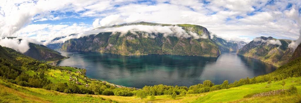 Fjord panorama, Aurlandfjord and Sognefjord, Norway