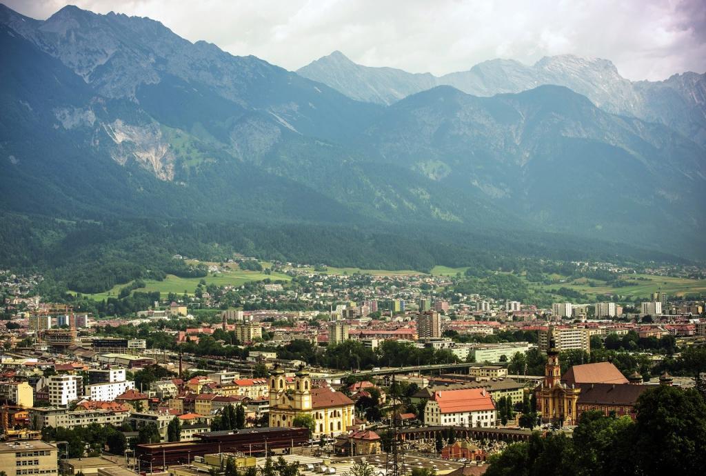 City of Innsbruck Summer Panorama. Austria.