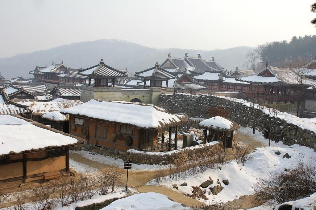 Perkampungan Korea semasa musim salji