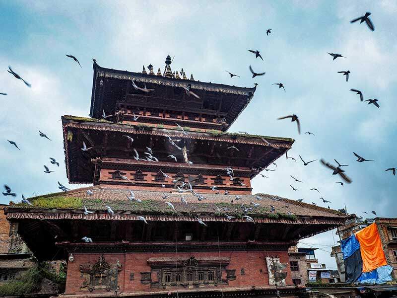 Momen istimewa di kuil Bhaktapur di Nepal