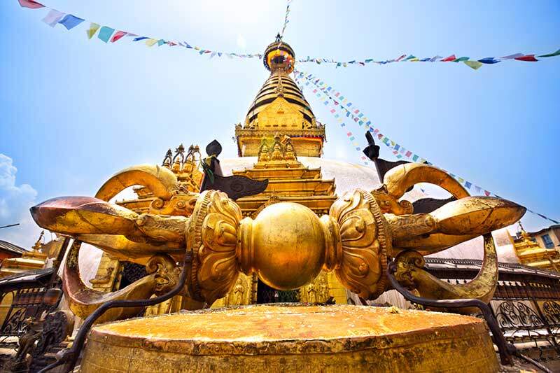 Vajra Emas di kuil Swayambhunath di Kathmandu, Nepal