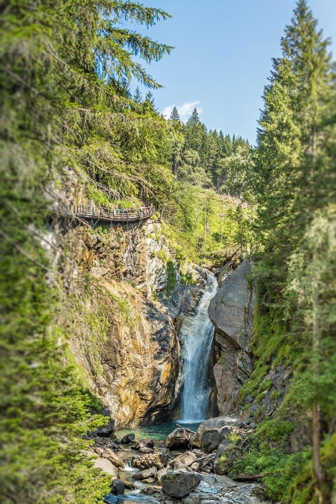Beautiful waterfall river in Groppensteinschlucht, Austria,