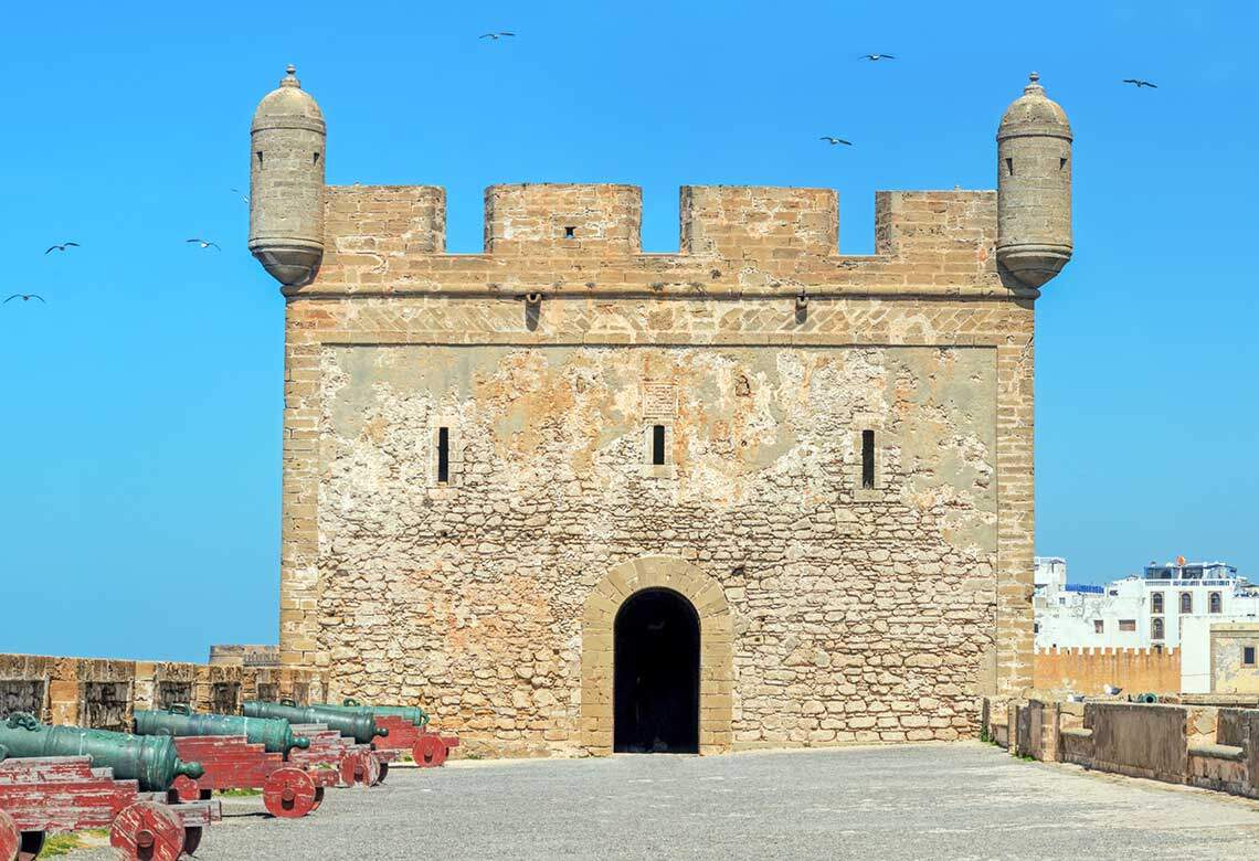 Kubu abad pertengahan Castelo Real of Mogador. Essaouira, Maghribi