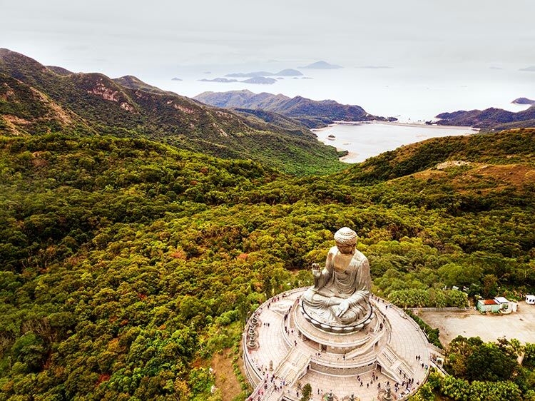 high-angle-of-huge-buddha-monument-in-ngong-ping