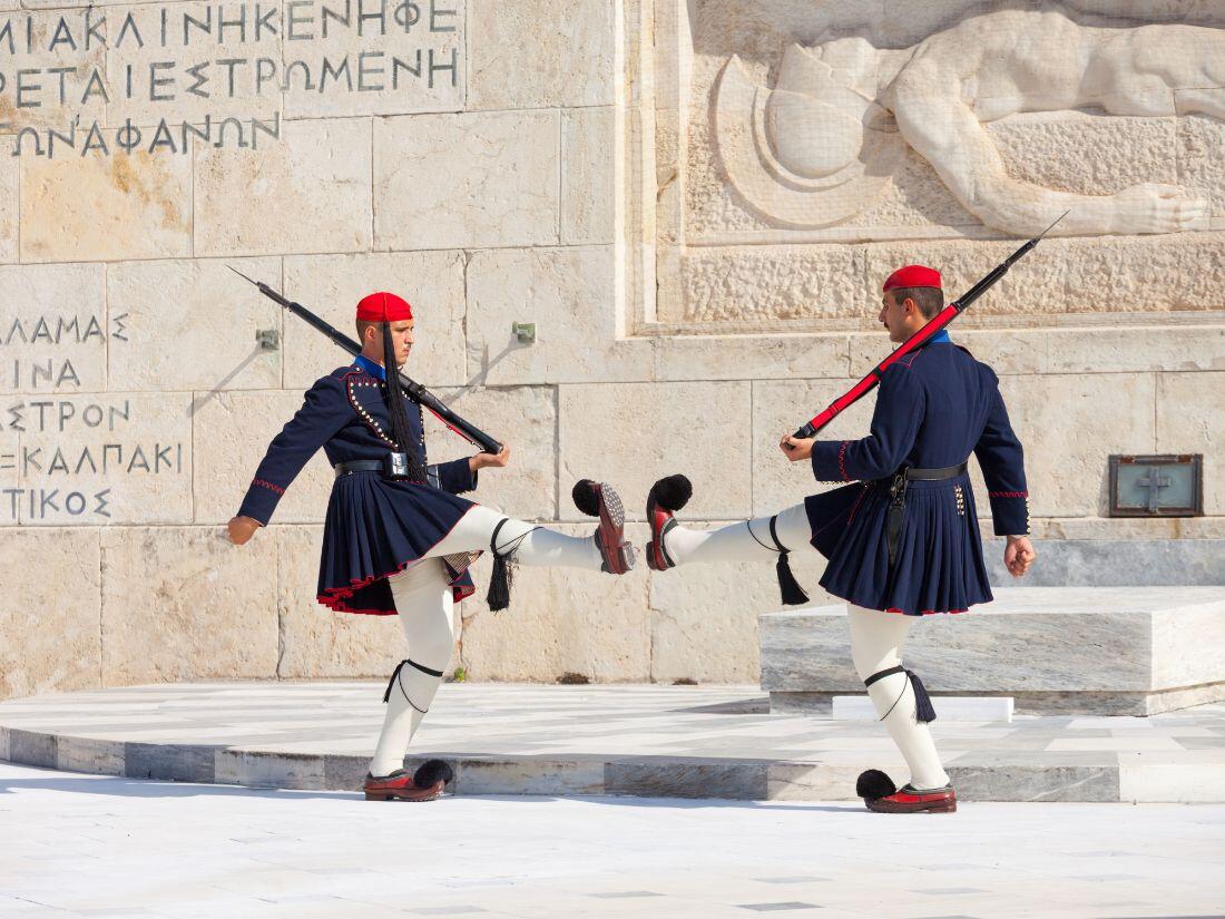 Evzone Guarding Parliament Athens